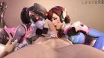 Rule 34 | 1boy, 2girls, 3d, animated, clothed female nude male, clothed sex, d.va (overwatch), facejob, highres, leeterr, multiple girls, nude, oral, overwatch, overwatch 1, penis, penis on face, pov, tagme, teamwork, uncensored, video, video, widowmaker (overwatch)