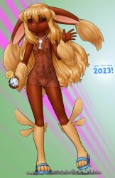 Rule 34 | 1girl, 2023, :3, alloyrabbit, animal feet, animal nose, bead necklace, beads, black sclera, blonde hair, blue footwear, blush, body fur, brown fur, chinese zodiac, cleft of venus, closed mouth, colored sclera, creatures (company), dress, female focus, flat chest, full body, furry, furry female, game freak, gen 4 pokemon, giant, giantess, gluteal fold, green background, hair between eyes, hand up, happy, happy new year, highres, holding, holding pocket watch, jewelry, leg up, legs, light blush, long hair, looking at viewer, lopunny, navel, necklace, new year, nintendo, nipples, no bra, no panties, personification, pocket watch, pokemon, pokemon (creature), pussy, rabbit ears, rabbit girl, red eyes, roman numeral, sandals, see-through, shiny skin, short dress, side slit, sidelocks, sleeveless, sleeveless dress, smile, solo, standing, standing on one leg, stomach, thighs, two-tone fur, uncensored, very long hair, watch, waving, year of the rabbit, yellow fur