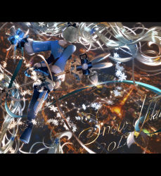 Rule 34 | 1girl, absurdly long hair, absurdres, animal ears, arm behind back, bad id, bad pixiv id, bell, blue bow, blue coat, blue gloves, blue hair, blue ribbon, blue skirt, blue thighhighs, bow, bowtie, character name, city lights, cityscape, coat, commentary, constellation, dutch angle, floating hair, fukkatsu no maya, fur-trimmed coat, fur-trimmed legwear, fur trim, gem, gloves, hair bow, hair ornament, hatsune miku, highres, holding, holding bell, holding microphone stand, letterboxed, light blue hair, long hair, microphone stand, midair, miniskirt, night, outstretched arm, pleated skirt, pom pom (clothes), rabbit ears, ribbon, shovel, skates, skirt, snowflake print, snowflakes, solo, sparkle, thighhighs, twintails, very long hair, vocaloid, yuki miku, yuki miku (2012)