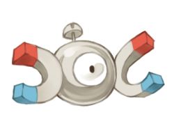 Rule 34 | black eyes, creatures (company), full body, game freak, gen 1 pokemon, lowres, magnemite, magnet, nintendo, no humans, one-eyed, pokemon, pokemon (creature), puddingx2, screw, simple background, sketch, solo, white background