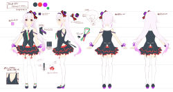 Rule 34 | .live, 1girl, bare shoulders, black footwear, black headwear, black shirt, black skirt, blush, bow, breasts, carro pino, character sheet, closed mouth, commentary request, garter straps, gradient hair, hair bow, hat, highres, italian flag neckwear, layered skirt, long hair, looking at viewer, mini hat, multicolored hair, multiple views, official art, pleated skirt, profile, purple hair, shirt, shoes, silver hair, skirt, sleeveless, sleeveless shirt, small breasts, smile, striped, striped bow, suihi, thighhighs, tilted headwear, translation request, very long hair, virtual youtuber, white background, white thighhighs, wrist cuffs