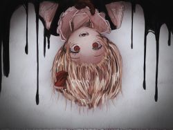 Rule 34 | 1girl, black vest, blonde hair, dripping, fleuriste, looking at viewer, open mouth, red eyes, rumia, sharp teeth, shirt, short hair, simple background, solo, teeth, touhou, upper body, upside-down, vest, white background, white shirt