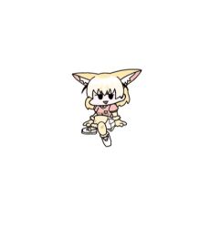 Rule 34 | :p, animal ears, animated, animated gif, blonde hair, fennec (kemono friends), fox ears, friday night funkin&#039;, gloves, kemono friends, lowres, non-web source, open mouth, pink sweater, shirt, short-sleeved sweater, short sleeves, skirt, sweater, tongue, tongue out, white skirt