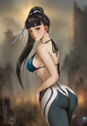 Rule 34 | 1girl, ass, breasts, eve (stellar blade), large breasts, long hair, ponytail, solo, stellar blade