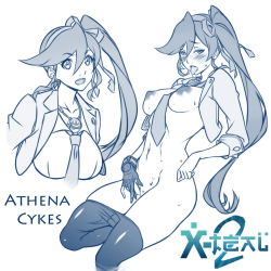 Rule 34 | 1girl, ace attorney, athena cykes, between breasts, blush, breasts, capcom, character name, clothes pull, cropped jacket, earrings, female focus, female masturbation, fingering, gloves, greyscale, hair ribbon, highres, jewelry, large areolae, large breasts, long hair, masturbation, monochrome, naughty face, navel, necktie, necktie between breasts, nipples, pantyhose, pantyhose pull, phoenix wright: ace attorney - dual destinies, pussy juice, ribbon, side ponytail, single glove, solo, tongue, tongue out, very long hair, x-t3al