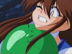 Rule 34 | 1girl, animated, animated gif, ass, blood, boots, brown hair, death, decapitation, guro, high heel boots, high heels, knee boots, long hair, lowres, midriff, miniskirt, out-of-frame censoring, ponytail, robot, sailor, shoyonoido mako-chan, skirt
