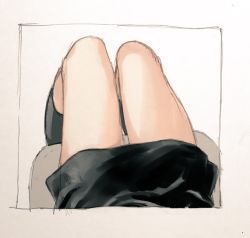 Rule 34 | 1girl, kotoyama, legs, simple background, sketch, skirt, solo