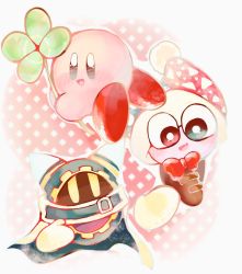 Rule 34 | alternate eye color, brown footwear, cape, clover, disembodied hand, four-leaf clover, hat, hood, jester cap, kananishi, kirby, kirby (series), magolor, marx (kirby), nintendo, pastel colors, patterned background, rayman limbs, red neckwear, sparkling eyes