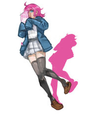 Rule 34 | 1girl, aqua jacket, artist name, artist request, black legwear, blue eyes, blue jacket, blunt bangs, blush, bow, bowtie, breasts, brown footwear, checkered clothes, checkered skirt, collarbone, collared shirt, drawing, drawstring, female focus, flat chest, full body, holding, holding notebook, jacket, looking at viewer, love live!, love live! nijigasaki high school idol club, marker, miniskirt, nijigasaki school uniform, notebook, open clothes, open jacket, paper, parted lips, pen, pink hair, plaid, plaid skirt, pleated, pleated skirt, pocket, ribbon, school uniform, shirt, shoes, short hair, sketchbook, skirt, sleeves past fingers, sleeves past wrists, small breasts, smile, solo, standing, standing on one leg, tennoji rina, white background, white shirt, white skirt, yellow bow, yellow ribbon