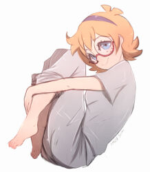 Rule 34 | barefoot, glasses, little witch academia, lotte jansson, omiza somi, orange hair