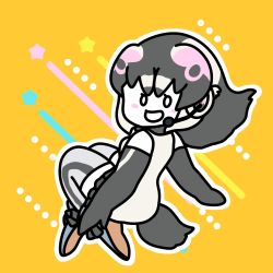 Rule 34 | 1girl, african penguin (kemono friends), animal costume, black hair, hato to syonen, kemono friends, kemono friends v project, long hair, looking at viewer, penguin costume, penguin girl, solo, virtual youtuber