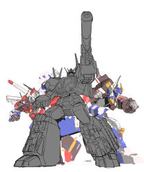 Rule 34 | autobot, blue eyes, clenched hands, dai atlas, gun, holding, holding gun, holding weapon, makoto ono, mecha, no humans, robot, running, science fiction, shoulder cannon, sketch, star convoy, star saber (transformers), transformers, transformers: return of convoy, transformers victory, transformers zone, unfinished, weapon, white background