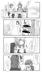 Rule 34 | 0 0, 10s, 3girls, 4koma, ?, ahoge, bare shoulders, chair, comic, commentary request, detached sleeves, double bun, female admiral (kancolle), greyscale, hat, headgear, hiei (kancolle), kantai collection, kongou (kancolle), long hair, monochrome, multiple girls, nontraditional miko, open mouth, pekeko (pepekekeko), short hair, sitting, sweat, thighhighs, translation request, trembling, watabe koharu, wide sleeves, | |