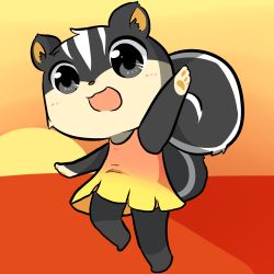 Rule 34 | 1girl, animal crossing, animal ears, black eyes, blaire (animal crossing), blush, chibiyouko, dress, furry, furry female, nintendo, open mouth, solo, squirrel ears, squirrel tail, tail