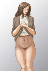Rule 34 | blush, mature female, no panties, ny-o-ph, pantyhose, pubic hair, simple background