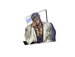 Rule 34 | 1boy, game cg, grey eyes, grey hair, hara tetsuo, m hold&rsquo;em, official art, short hair, solo, transparent background