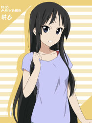 Rule 34 | 1girl, akiyama mio, black eyes, black hair, casual, character name, ikari manatsu, k-on!, long hair, smile, solo