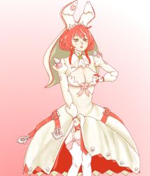 Rule 34 | 1girl, ahoge, arc system works, artist request, belt, blush, grabbing another&#039;s breast, breasts, bridal veil, cleavage, clover, deep skin, dress, earrings, elphelt valentine, four-leaf clover, garter straps, gloves, grabbing, green eyes, guilty gear, guilty gear xrd, jewelry, open mouth, red hair, ribbon, short hair, solo, spikes, thighhighs, veil, wedding dress