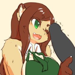 Rule 34 | brown hair, furry, green eyes, long hair, ohakotome, open mouth, penis, uncensored, weasel