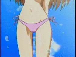 Rule 34 | 00s, 1girl, animated, animated gif, arm behind back, arm behind head, arm up, armpits, ass, ass shake, bikini, bouncing breasts, breasts, brown eyes, brown hair, cleavage, close-up, cloud, collarbone, day, dimples of venus, gif artifacts, glasses, groin, hair ribbon, happy, large breasts, light rays, long hair, looking at viewer, lowres, navel, outdoors, parted bangs, purple bikini, ribbon, rimless eyewear, screencap, side-tie bikini bottom, sky, solo, standing, sunbeam, sunlight, suzuki takako (w ~wish~), swimsuit, two side up, w ~wish~, water drop