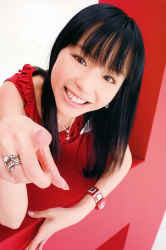 Rule 34 | 1girl, asian, hirano aya, photo (medium), pointing, real life, voice actor, smile, solo