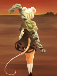 Rule 34 | 1girl, animal ears, female focus, from behind, mouse ears, mouse tail, nazrin, short hair, skirt, solo, tail, touhou, yudepii