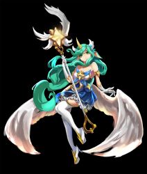 Rule 34 | 1girl, absurdres, alternate costume, armlet, boots, breasts, dress, gloves, green eyes, green hair, high heel boots, high heels, highres, horns, large breasts, league of legends, lipstick, long hair, makeup, short dress, single horn, solo, soraka (league of legends), star guardian (league of legends), star guardian soraka, thigh boots, thighhighs, very long hair, wand, white gloves, wings