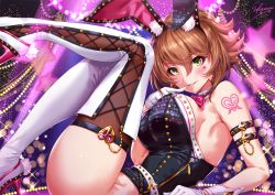 Rule 34 | 1girl, anchor, animal ears, armband, artist name, black leotard, blush, bodypaint, boots, breasts, brown hair, detached collar, fake animal ears, finger to mouth, from side, gloves, green eyes, grin, hair between eyes, heart, high heels, kantai collection, large breasts, leg up, leotard, lips, looking at viewer, lying, mutsu (kancolle), on back, rabbit ears, sakiyamama, short hair, smile, solo, thigh boots, thighhighs, white gloves, white thighhighs