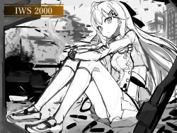 Rule 34 | 15.2x169mm apfsds, 1girl, ahoge, aircraft, airplane, ammunition, anti-materiel cartridge, anti-materiel rifle, armor-piercing ammunition, armor-piercing discarding sabot, armor-piercing fin-stabilized discarding sabot, arms on knees, bolt action, bow, breasts, bullet, bullpup, character name, cityscape, closed mouth, crossed arms, expressionless, fighter jet, girls&#039; frontline, gloves, greyscale, gun, hair between eyes, hair ornament, hair ribbon, hairclip, highres, iws 2000 (girls&#039; frontline), izayoi cha, jacket, jet, kinetic energy penetrator, kneehighs, long hair, looking at viewer, military, military cartridge, military uniform, military vehicle, monochrome, needlegun, pleated skirt, polymer-cased ammunition, prototype design, ribbon, rifle, rifle cartridge, ruins, sabot, shell casing, shirt, shoes, sidelocks, sitting, sketch, skirt, sniper rifle, socks, solo, steyr arms, steyr iws 2000, steyr mannlicher, sub-caliber ammunition, thighs, uniform, weapon