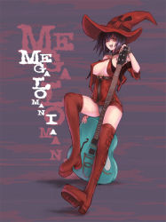 Rule 34 | 1girl, arc system works, guilty gear, guitar, hat, i-no, instrument, kara (color), red hat, solo, thighhighs