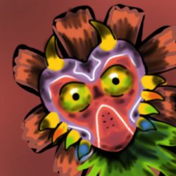 Rule 34 | lowres, nintendo, red background, self-upload, simple background, skull kid, solo, tagme, the legend of zelda, the legend of zelda: majora&#039;s mask