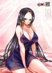 Rule 34 | 1girl, boa hancock, breasts, cleavage, highres, large breasts, long hair, one piece, solo