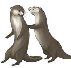 Rule 34 | animal, animal focus, lowres, momon, momon (artist), no humans, otter, simple background, white background