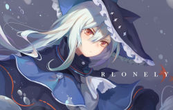 Rule 34 | 1girl, arknights, artist name, ascot, black capelet, black hat, capelet, chinese commentary, closed mouth, female focus, frilled hat, frills, grey ascot, grey shirt, hair between eyes, hat, highres, long hair, mixed-language commentary, red eyes, rlonely zhuazi, shirt, silver hair, skadi (arknights), solo, upper body, v-shaped eyebrows