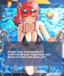 Rule 34 | animated, azur lane, bikini, bouncing breasts, breasts, cleavage, collarbone, english text, goggles, goggles on head, handjob gesture, huge breasts, ingame, live2d, o-ring, o-ring bikini, red hair, side ponytail, swimsuit, tagme, video, yellow eyes, zara (azur lane), zara (poolside coincidence) (azur lane)