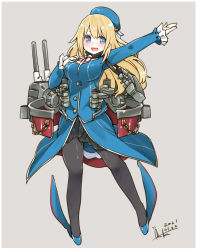Rule 34 | 1girl, absurdres, alternate eye color, ascot, atago (kancolle), beret, black gloves, black skirt, blonde hair, blue eyes, blue hat, blush, breasts, cannon, collared shirt, dated, frilled sleeves, frills, full body, gloves, hand on own chest, hat, high heels, highres, inica, jacket, kantai collection, large breasts, long hair, long sleeves, machinery, military, military uniform, open mouth, pantyhose, rigging, shirt, signature, skirt, smile, smokestack, solo, turret, uniform