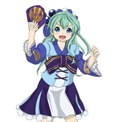 Rule 34 | 1girl, blue eyes, green hair, hairband, highres, japanese clothes, kimono, sengoku collection, tokugawa ieyasu (sengoku collection)
