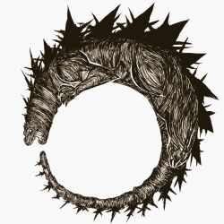 Rule 34 | blank eyes, claws, eye trail, genc, godzilla, godzilla (series), kaijuu, light trail, monochrome, monster, no humans, open mouth, sharp teeth, simple background, solo, spines, tail, teeth, toho, white background