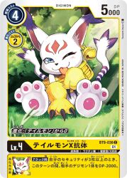 Rule 34 | blue eyes, cat, digimon, digimon (creature), digimon card game, holy ring, official art, one eye closed, tail, tailmon, tailmon x-antibody