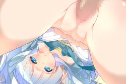 Rule 34 | 1boy, 1girl, blue bow, blue eyes, bow, breasts, censored, flower knight girl, fujishima-sei ichi-gou, game cg, happy sex, hatsuyukisou (flower knight girl), hetero, japanese clothes, long hair, mosaic censoring, nipples, official art, penis, pussy, sex, small breasts, smile, solo focus, spread legs, vaginal, white hair