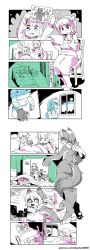 Rule 34 | 2girls, absurdres, animal ears, ass, bed, blanket, blush, bra strap, carrying, chair, child&#039;s drawing, closed eyes, closed mouth, collarbone, comic, drawer, english text, facing another, finger to mouth, furry, furry female, hairband, highres, indoors, jennifer (modern mogal), long hair, looking at another, looking away, lying, monster girl, moon, mother and daughter, multiple girls, night, on back, open mouth, original, patreon username, piggyback, pillow, ponytail, shepherd0821, short hair, shushing, sign, silent comic, sitting, sleeping, smile, stuffed animal, stuffed toy, sweater, tail, teddy bear, watermark, waving, web address, wendy (modern mogal), werewolf, window, wolf ears, wolf tail