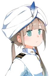 Rule 34 | 1girl, blonde hair, captain nemo (fate), closed mouth, commentary request, fate/grand order, fate (series), from side, gomennasai, hat feather, light frown, long hair, low twintails, nemo (fate), sidelocks, simple background, solo, turban, twintails, upper body, white background