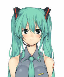 Rule 34 | 1girl, aqua hair, bad id, bad pixiv id, blush, breasts, colorized, green eyes, hatsune miku, large breasts, long hair, nagase haruhito, necktie, smile, solo, twintails, vocaloid