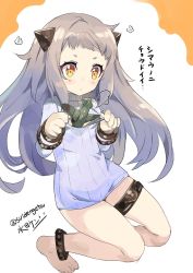 Rule 34 | 10s, 1girl, abyssal ship, aircraft, airplane, alternate costume, blush, blush stickers, check translation, cleavage cutout, clothing cutout, grey hair, highres, horns, kantai collection, long hair, md5 mismatch, meme attire, mizuta kenji, northern ocean princess, open-chest sweater, orange eyes, resized, ribbed sweater, solo, sweater, translated, translation request, turtleneck