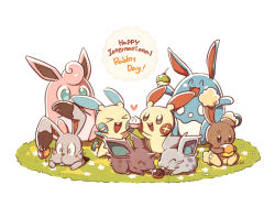 Rule 34 | &gt; &lt;, :d, ^ ^, azumarill, buneary, bunnelby, closed eyes, closed mouth, commentary, creatures (company), closed eyes, game freak, gen 1 pokemon, gen 2 pokemon, gen 3 pokemon, gen 4 pokemon, gen 6 pokemon, grass, green eyes, happy, heart, holding, minun, nidoran, nidoran (female), nidoran (male), nintendo, no humans, open mouth, plusle, pokemon, pokemon (creature), smile, ssalbulre, wigglytuff