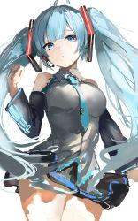 Rule 34 | 1girl, :o, absurdres, ahoge, aqua eyes, aqua hair, aqua necktie, bad id, bad pixiv id, bare shoulders, blunt bangs, blush, breasts, clothes lift, cowboy shot, detached sleeves, from below, hatsune miku, headset, highres, long hair, looking at viewer, medium breasts, mizuiro sanshou, necktie, pleated skirt, shirt, simple background, sketch, skirt, skirt lift, solo, thighs, tight clothes, tight shirt, twintails, very long hair, vocaloid, white background