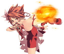 Rule 34 | 00s, 1girl, :d, ass, bike shorts, cure rouge, dress, fire, flower, hair flower, hair ornament, kicking, magical girl, natsuki rin, open mouth, precure, red eyes, red hair, red shorts, shoes, short hair, shorts, simple background, smile, solo, spiked hair, tasaka shinnosuke, white background, yes! precure 5