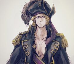 Rule 34 | 1boy, blonde hair, fire emblem, fire emblem fates, hat, hotate rayan, looking to the side, male focus, nintendo, official alternate costume, pirate hat, solo, upper body, xander (fire emblem), xander (pirate) (fire emblem), yellow eyes