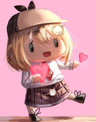Rule 34 | 1girl, :d, absurdres, blonde hair, chibi, dayshiart, deerstalker, hair ornament, hat, heart, highres, hololive, hololive english, necktie, open mouth, pink hair, plaid, plaid skirt, pocket watch, simple background, skirt, smile, smol ame, solo, valentine, virtual youtuber, walfie (style), watch, watson amelia, | |