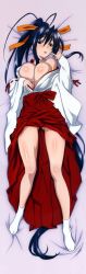 Rule 34 | 10s, 1girl, absurdly long hair, absurdres, artist request, breasts, cleavage, dakimakura (medium), detached sleeves, full body, hakama, high school dxd, highres, himejima akeno, image sample, japanese clothes, kimono, large breasts, long hair, long image, lying, miko, official art, on back, ponytail, pussy juice, red hakama, scan, solo, stick poster, tabi, tall image, very long hair, yukata